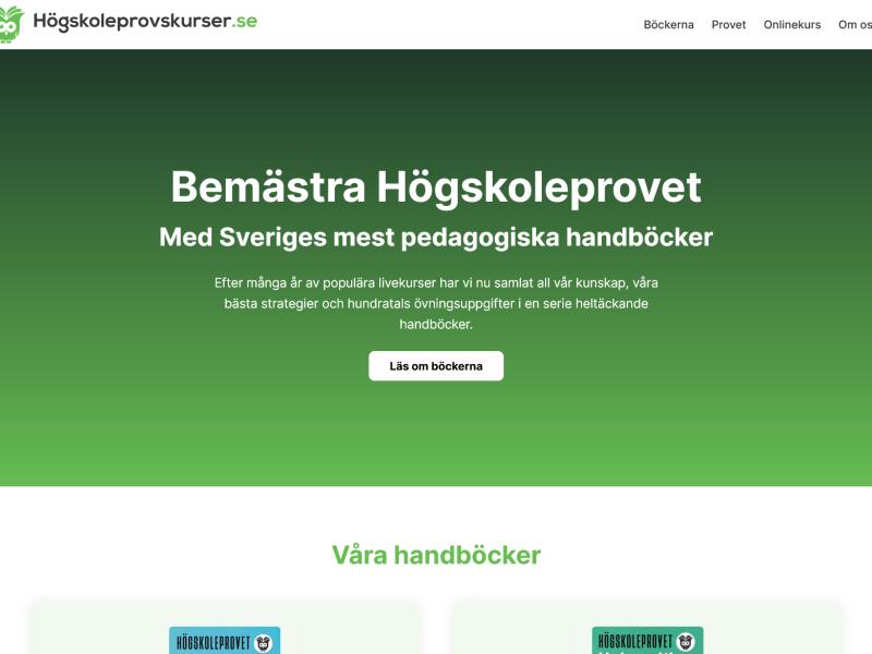 Startsidan för Högskoleprovskurser