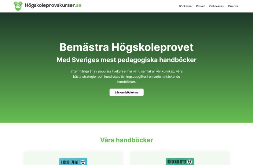 Startsidan för Högskoleprovskurser
