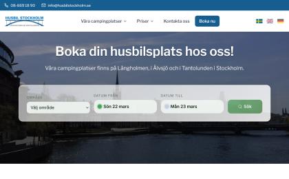 Husbilstockholm campsite booking website by Webbfabriken Stockholm