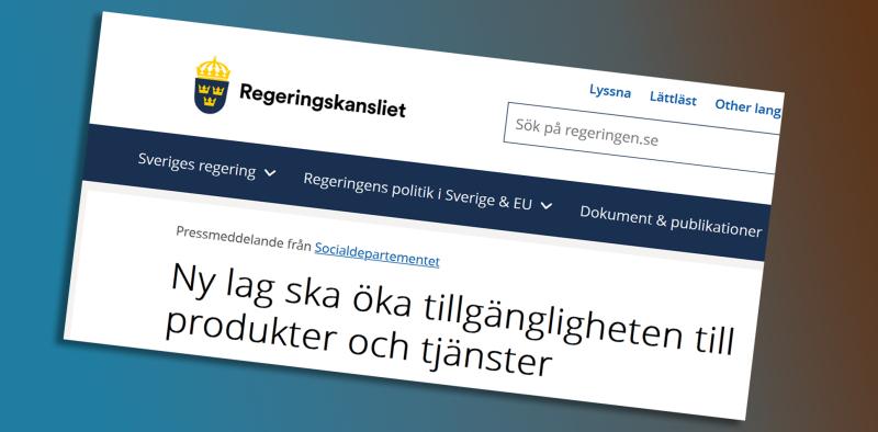 Ny lag om tillgänglighet på gång