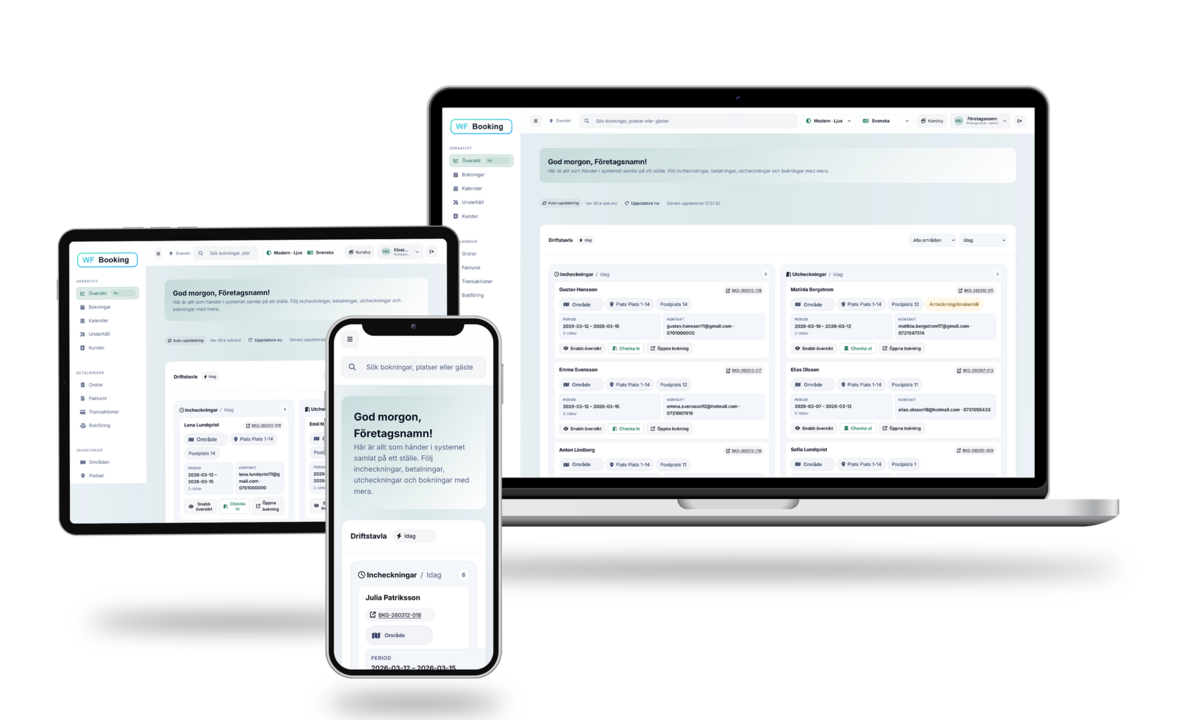 WF Booking på flera enheter