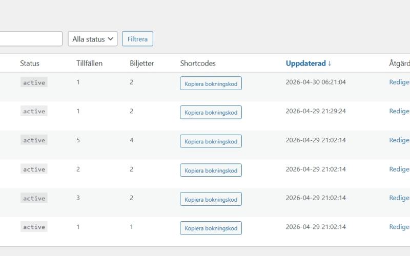 WF EasyBooking admin order-lista
